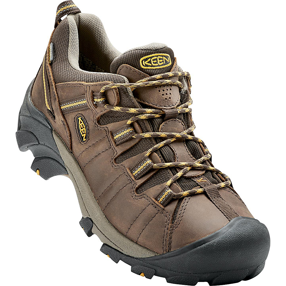 KEEN Mens Targhee II Waterproof Hiking Shoe 8 M Regular Medium Light Cascade Brown Golde KEEN Men s Footwear
