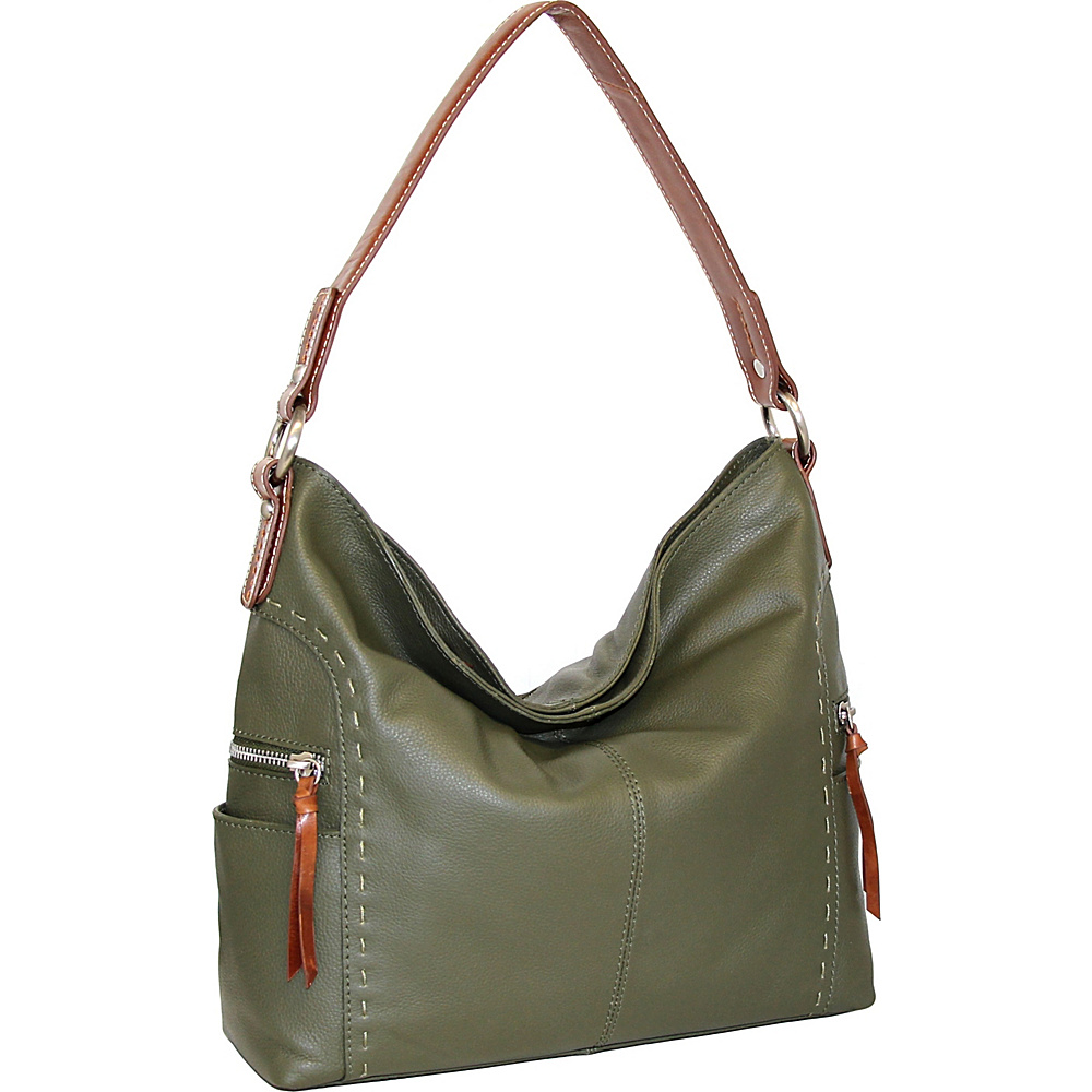 Nino Bossi Kyah Leather Hobo Green - Nino Bossi Leather Handbags