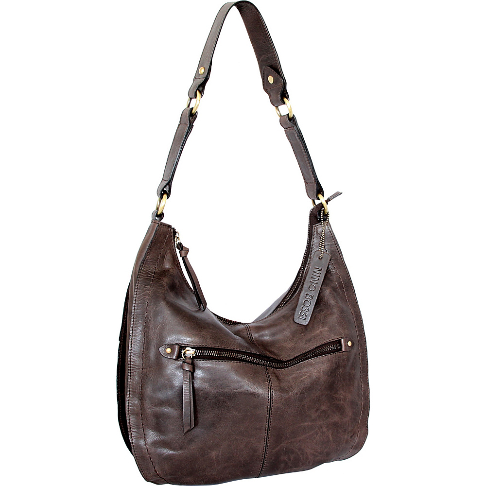 Nino Bossi Delina Hobo Chocolate - Nino Bossi Leather Handbags