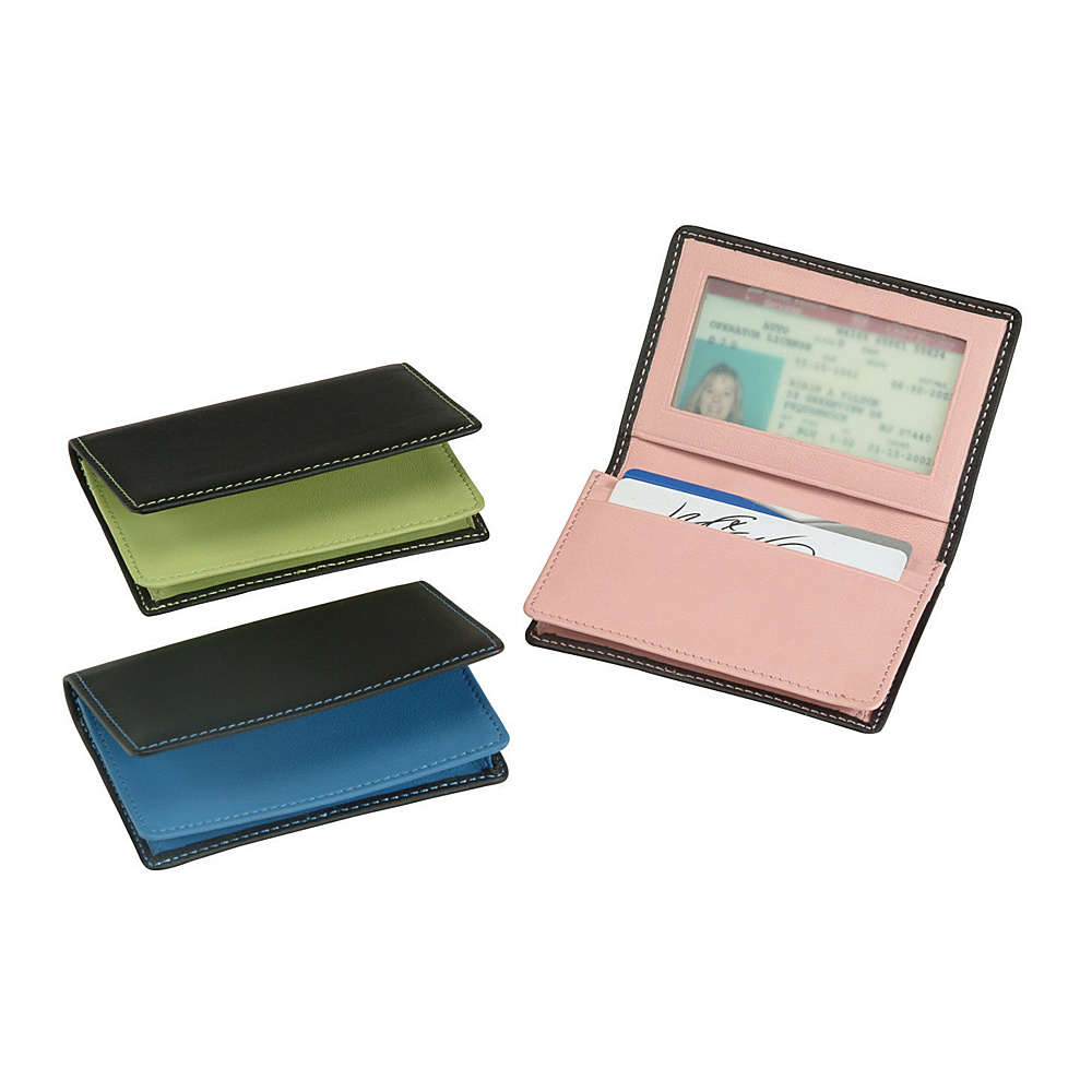 Royce Leather Deluxe Card Holder Metro Collection Pink Royce Leather Business Accessories