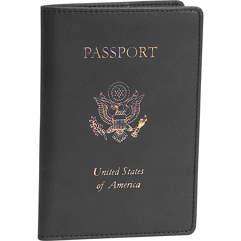 Royce Leather Foil Stamped Passport Jacket Black