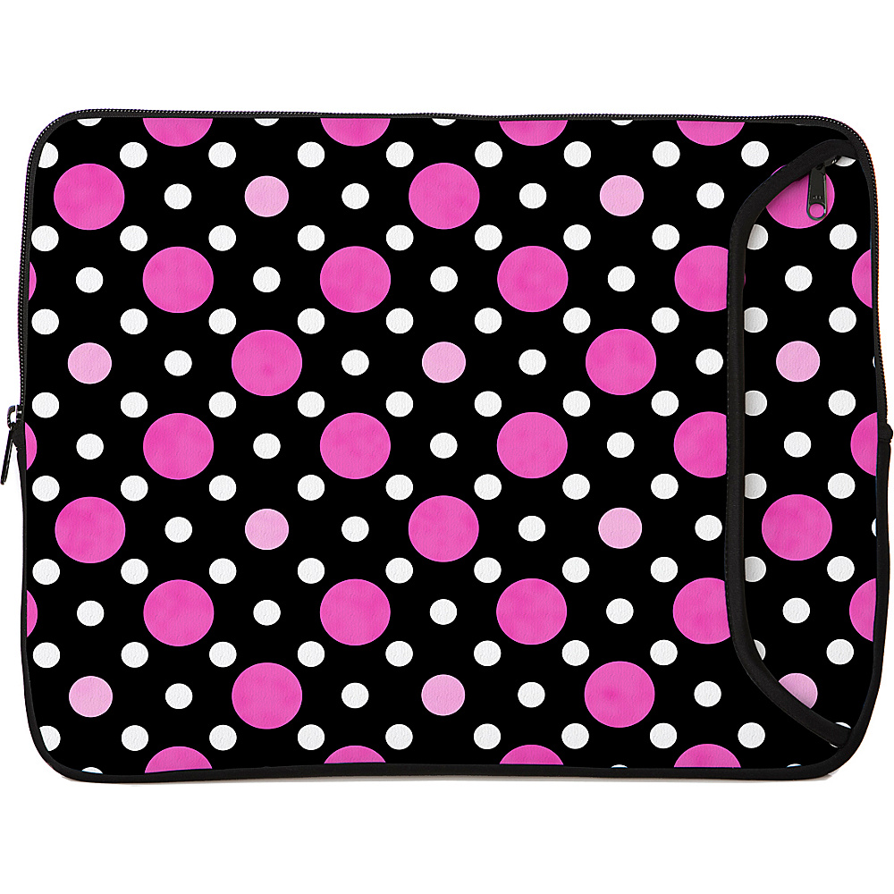 Designer Sleeves 13 Designer Laptop Sleeve Polka Dots Back with Pink White Designer Sleeves Laptop Sleeves