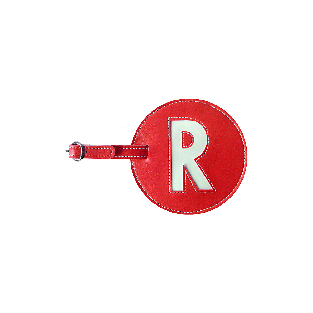 pb travel Initial R Luggage Tag Set of 2 Red pb travel Luggage Accessories