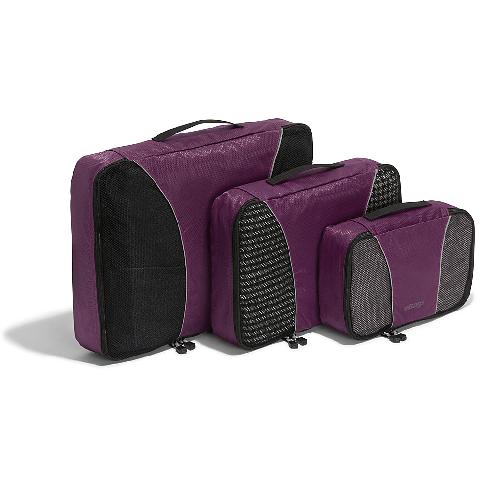 eBags Packing Cubes 3pc Set Eggplant