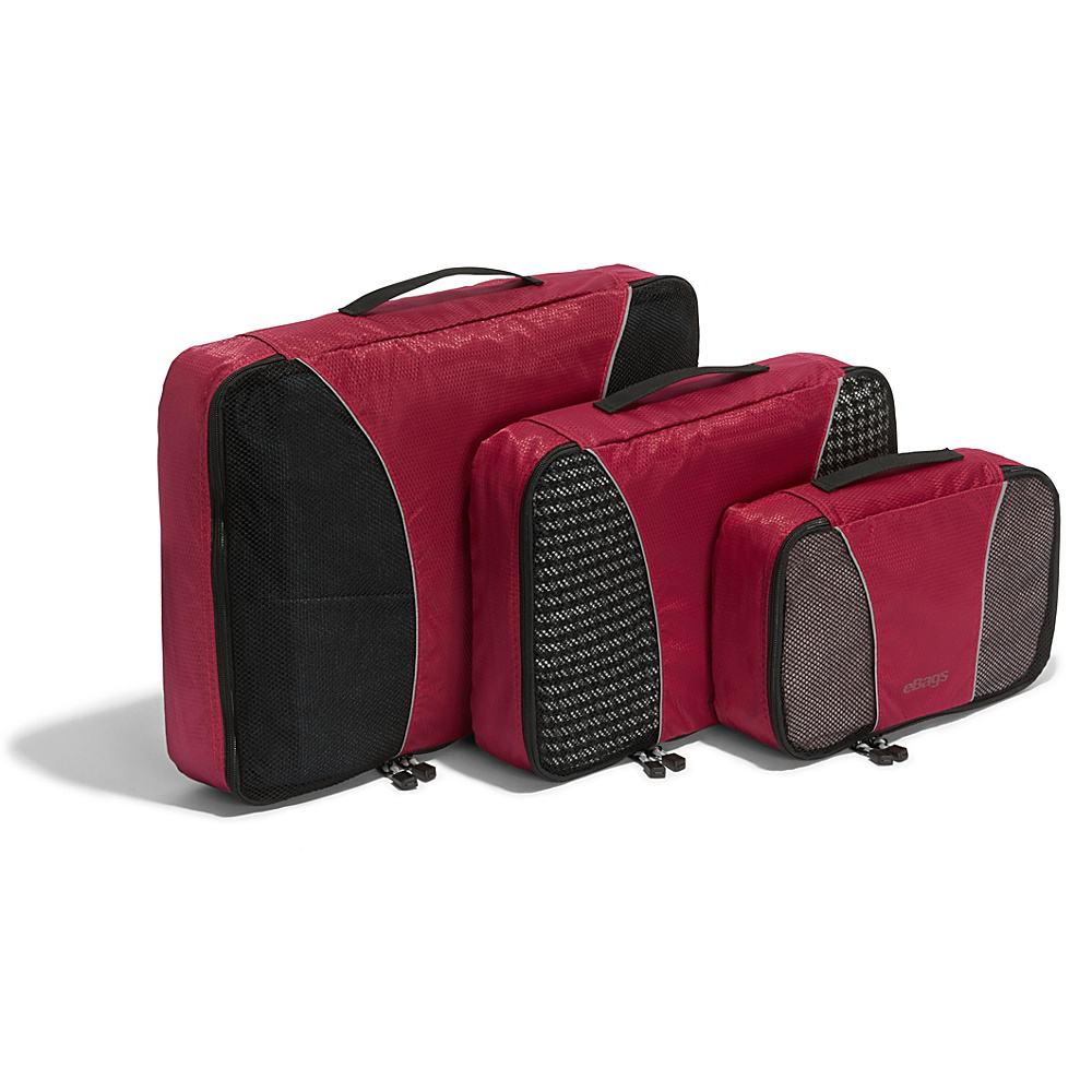 eBags Packing Cubes 3pc Set Raspberry