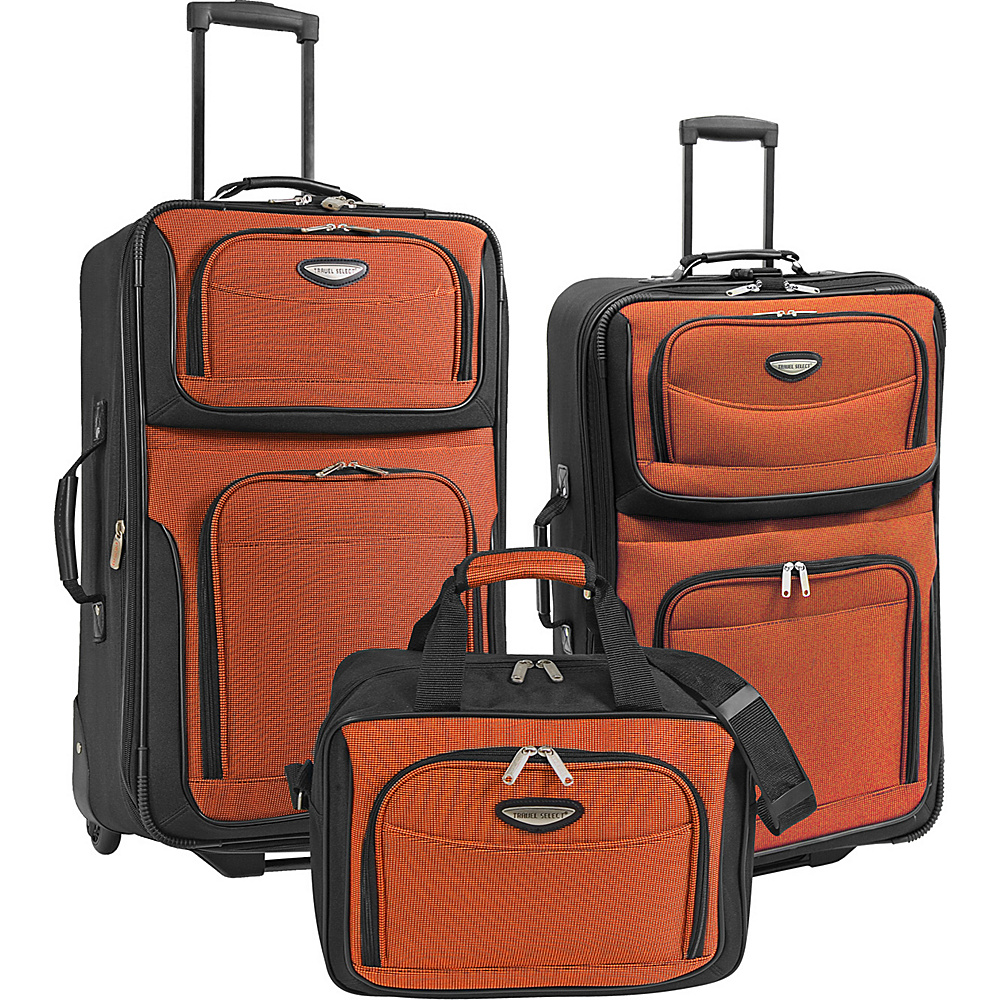 Traveler s Choice Amsterdam 3 Piece Travel Collection Orange Traveler s Choice Luggage Sets