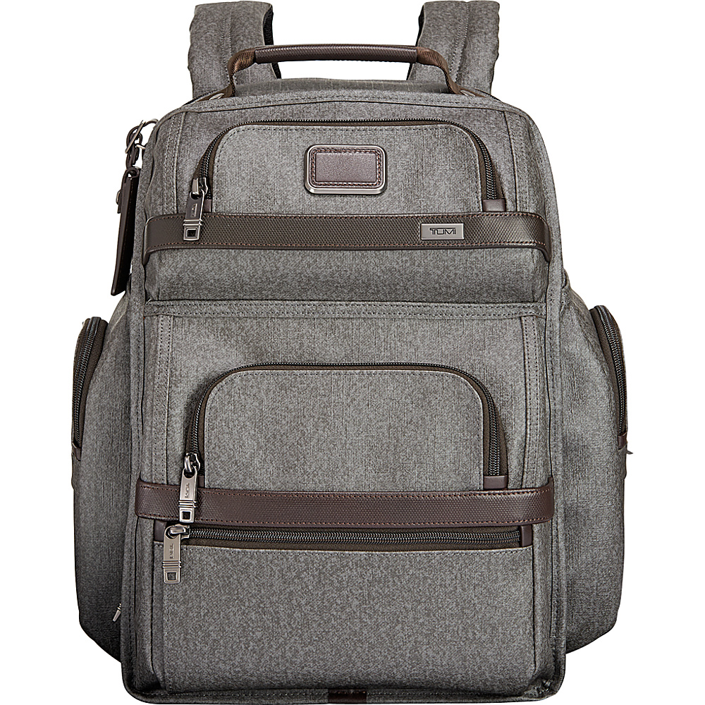Tumi Alpha T PASS Business Class Briefpack Earl Grey Tumi Business Laptop Backpacks