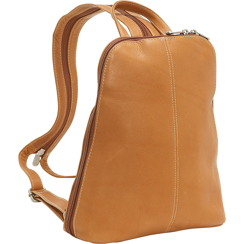 Le Donne Leather U Zip Woman s Sling Back Pack Tan