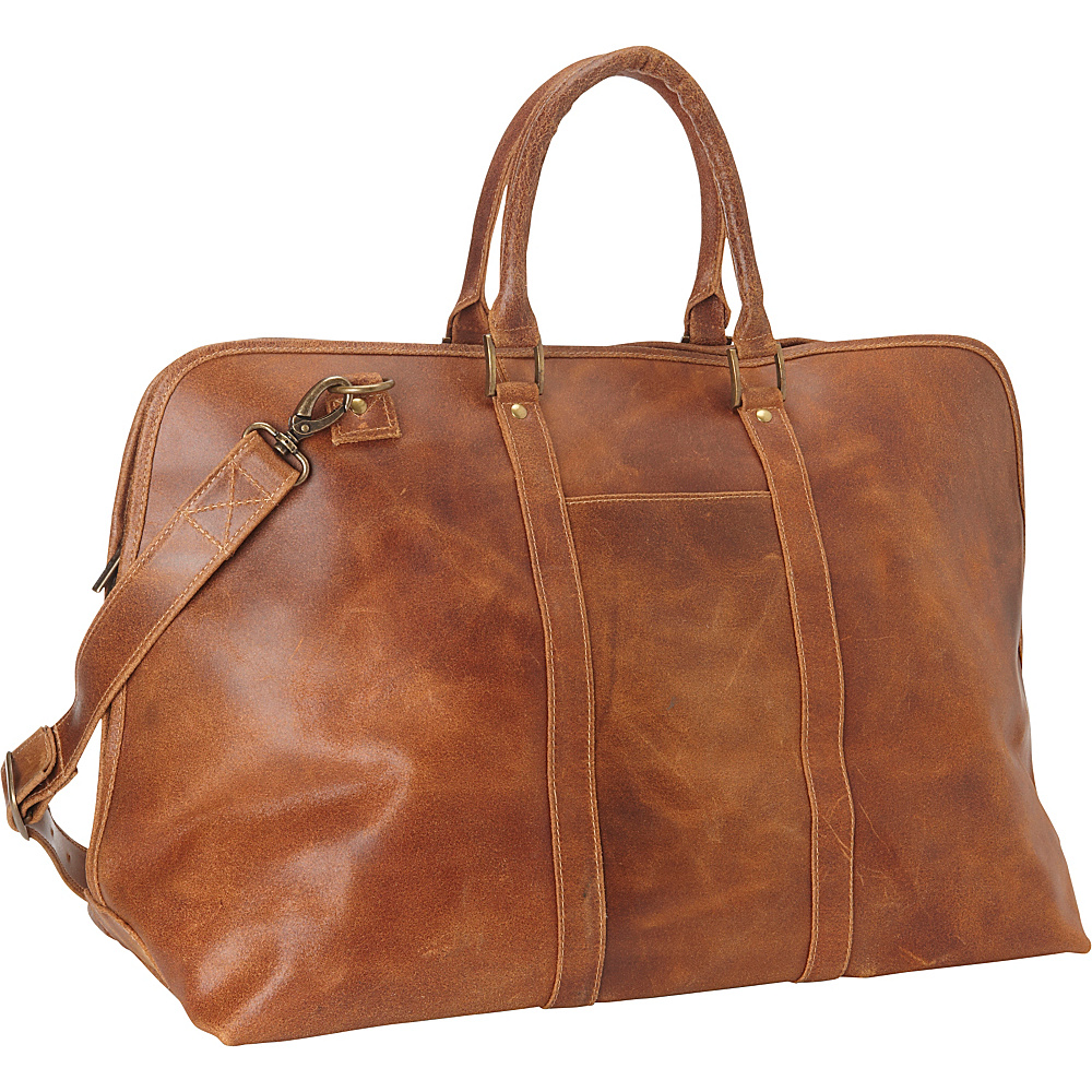 Le Donne Leather Distressed Leather Getaway Duffel Tan Le Donne Leather All Purpose Duffels