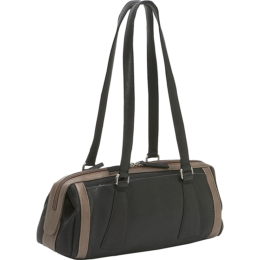Derek Alexander Medium Duffle Handbag Black Bronze