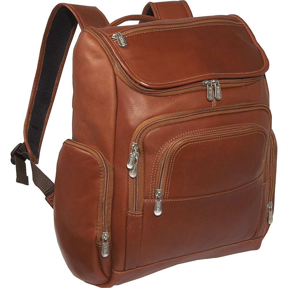 Piel Multi Pocket Laptop Backpack Saddle Piel Business Laptop Backpacks