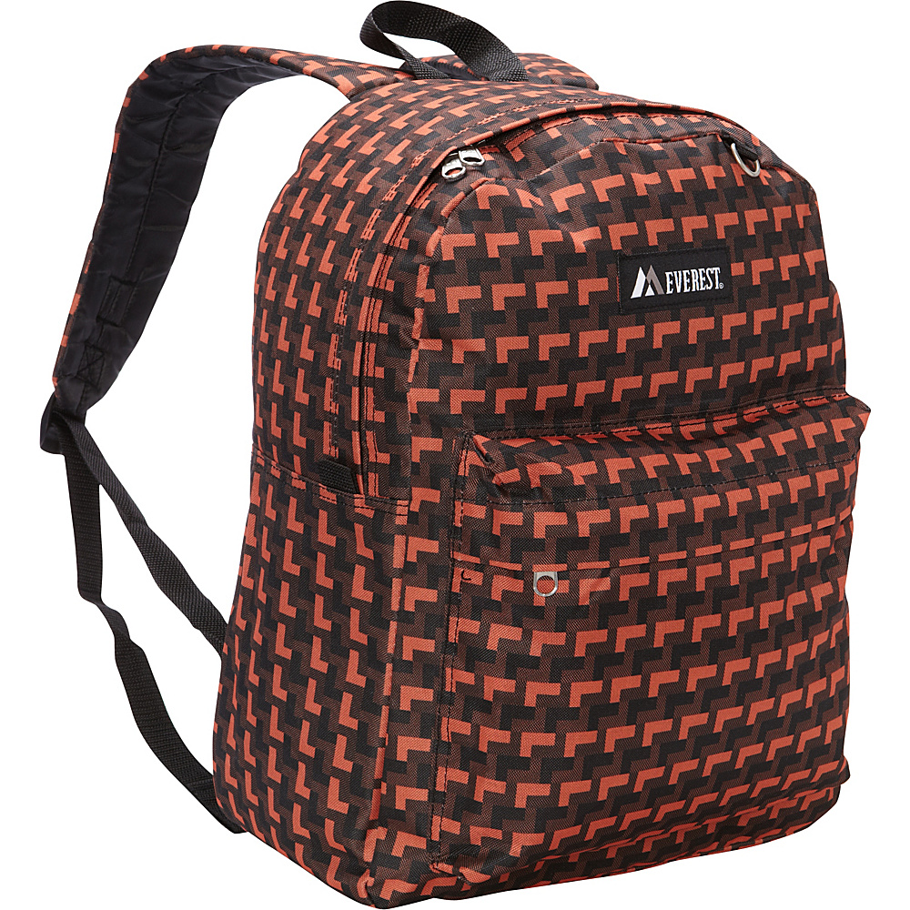 Everest Pattern Printed Backpack Orange Steps Everest School Day Hiking Backpacks