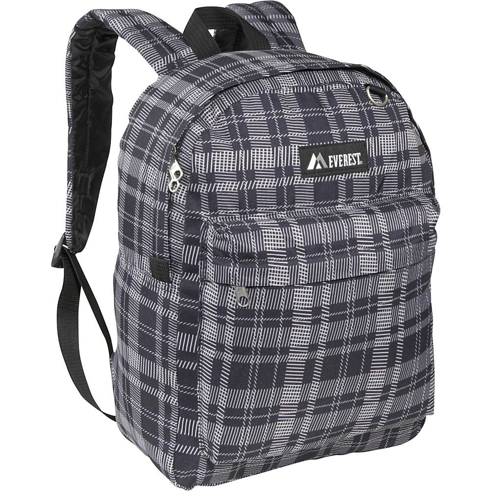 Everest Pattern Printed Backpack Black Gray Square Everest Everyday Backpacks