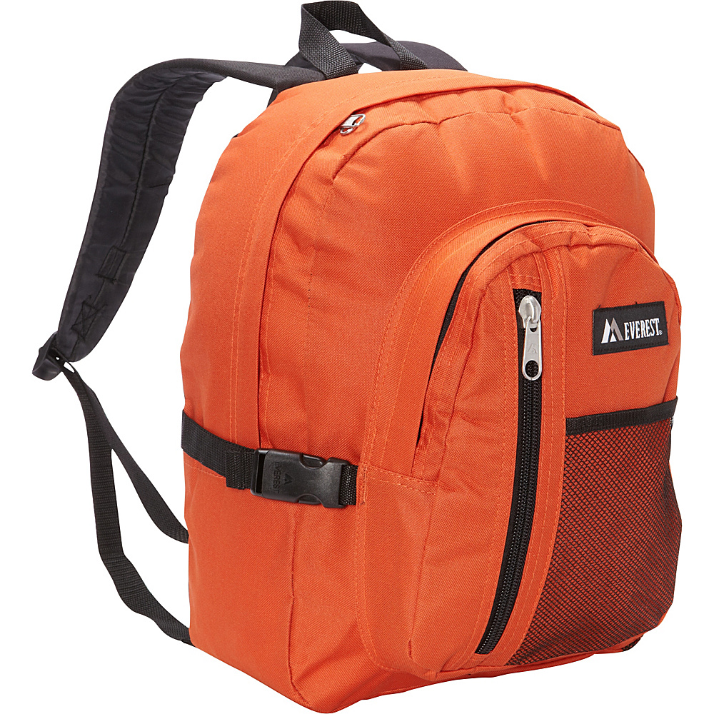 Everest Backpack with Front Mesh Pocket Rust Orange Black Everest Everyday Backpacks