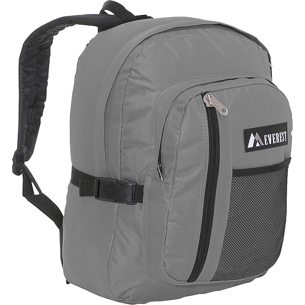Everest Backpack with Front Mesh Pocket Gray Black