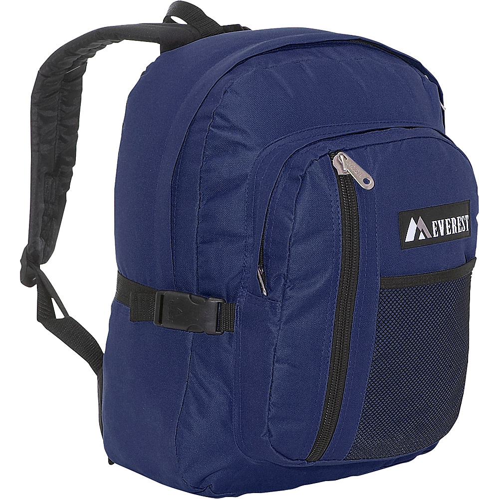 Everest Backpack with Front Mesh Pocket Navy Black