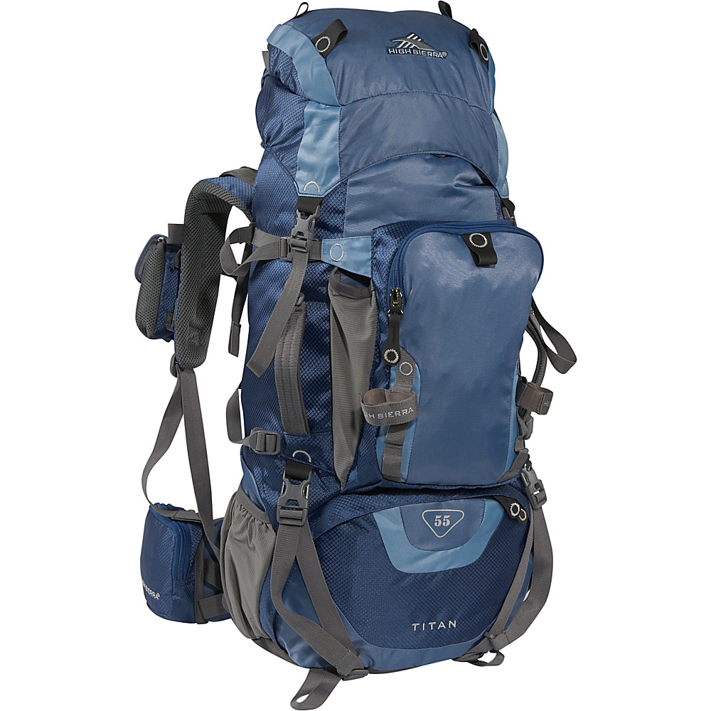 High Sierra Titan 55 Pacific Hiking Backpack Altitude Skyline Blue Charcoal