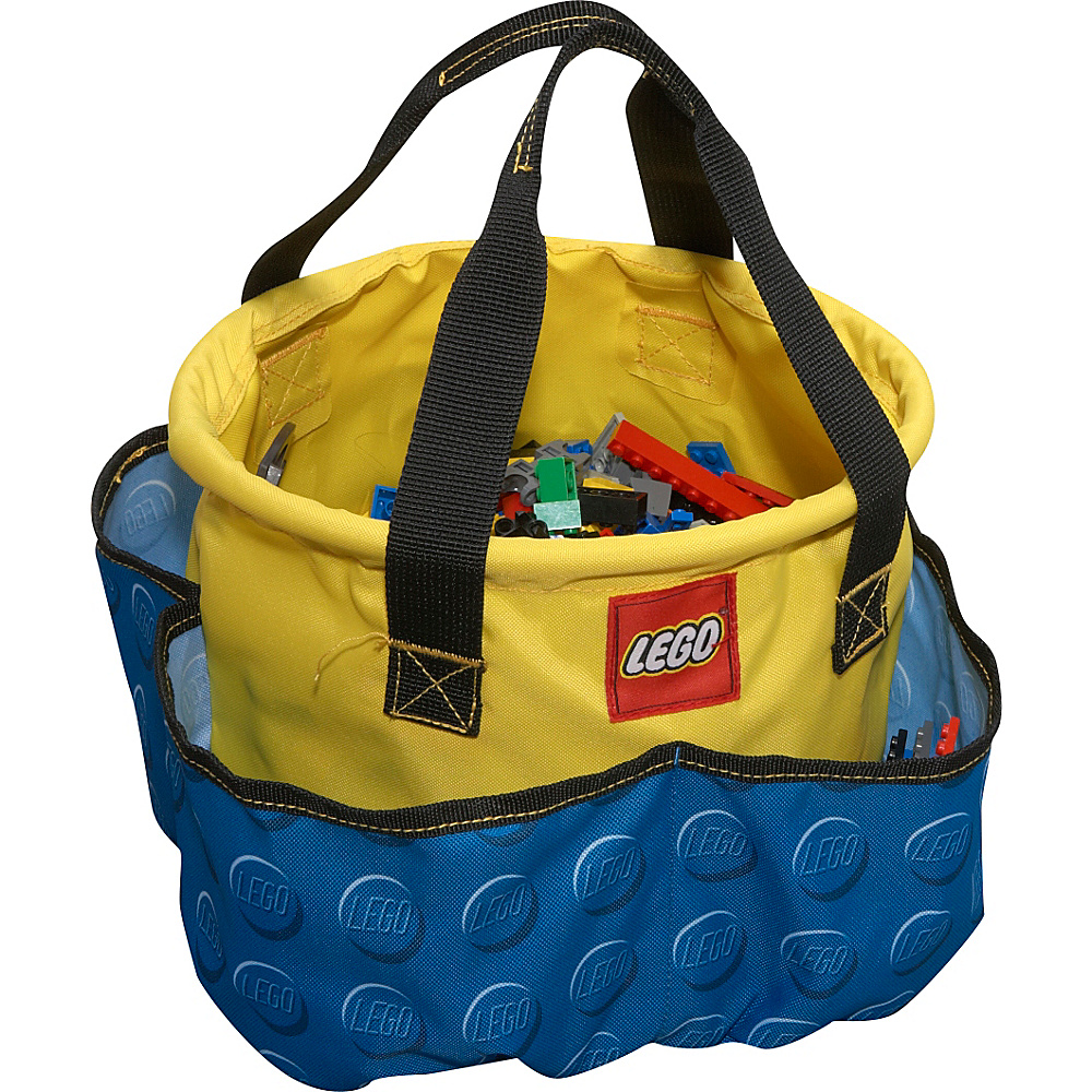 LEGO Big Toy Bucket Blue Knob Print