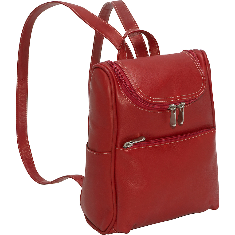 Le Donne Leather Women s Everyday Backpack Purse Red