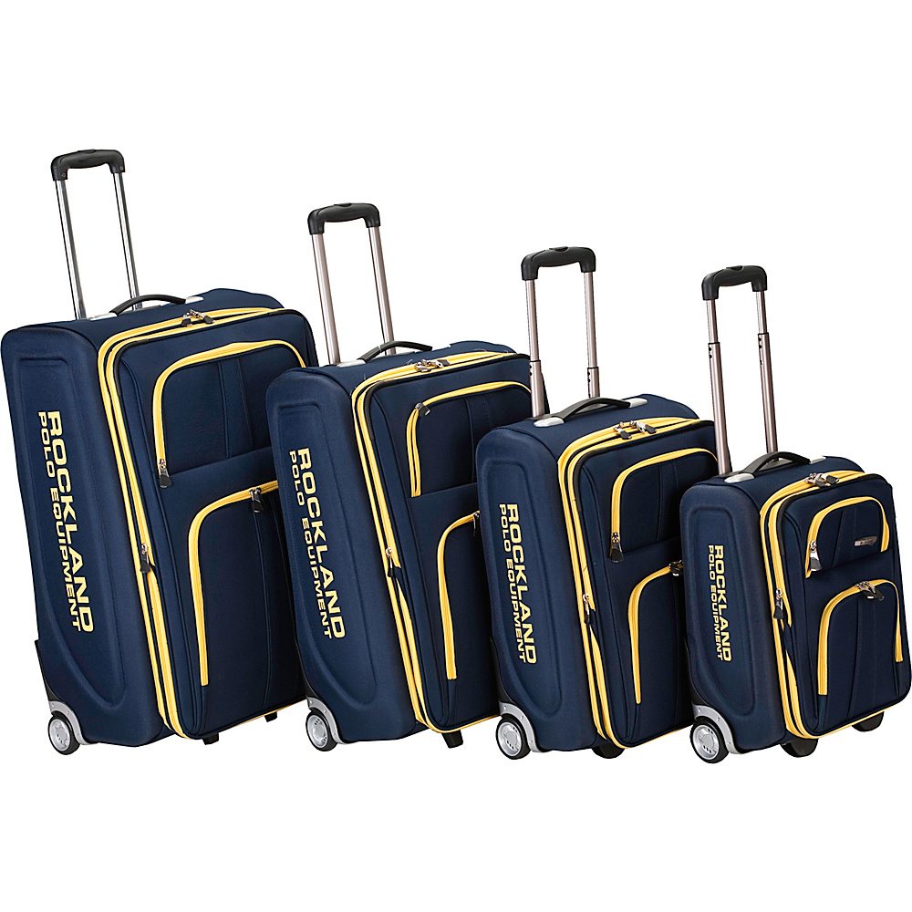 Rockland Luggage Polo Equipment 4 Piece Luggage Set Navy Rockland Luggage Luggage Sets