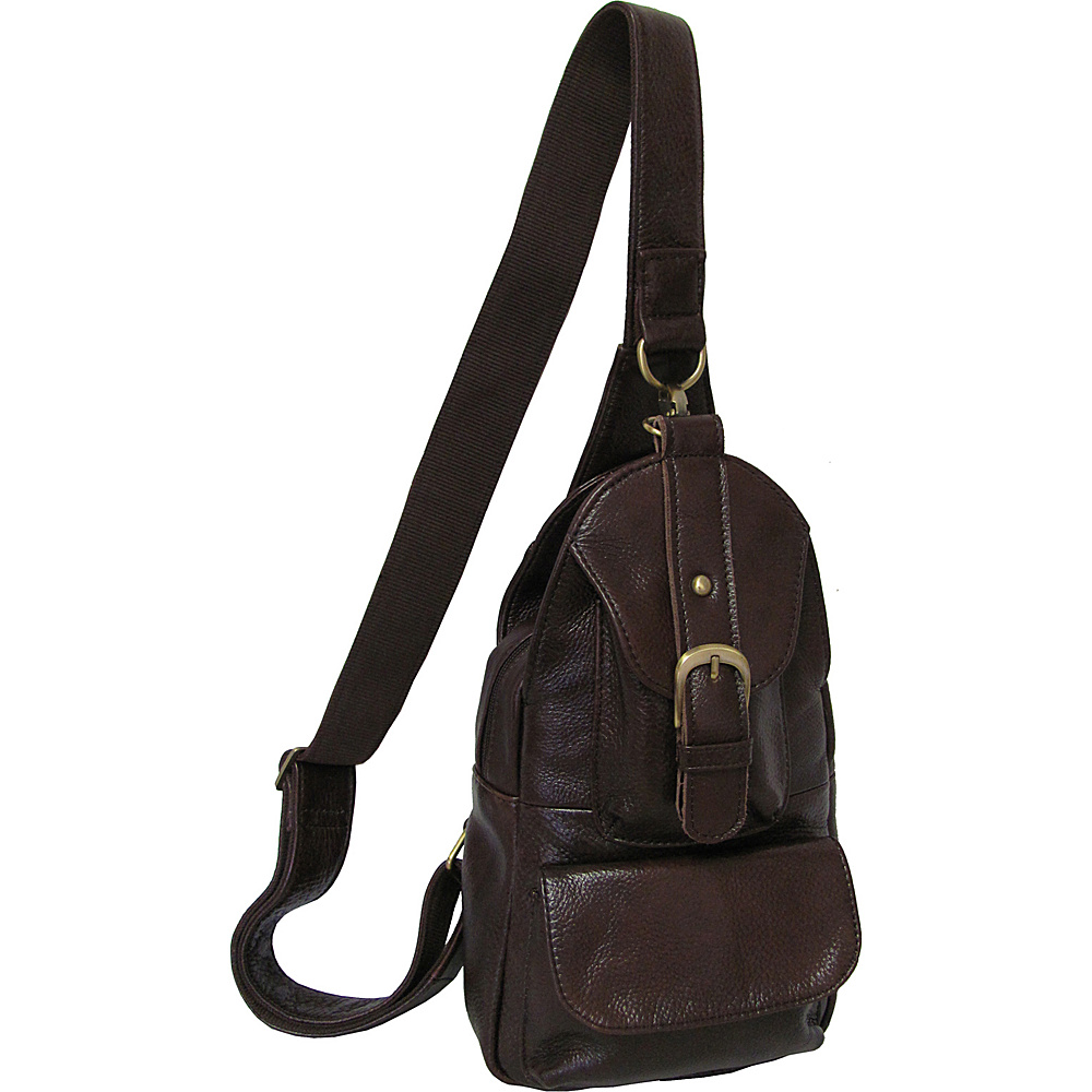 AmeriLeather Grylls Petite Sling Purse Dark Brown AmeriLeather Leather Handbags