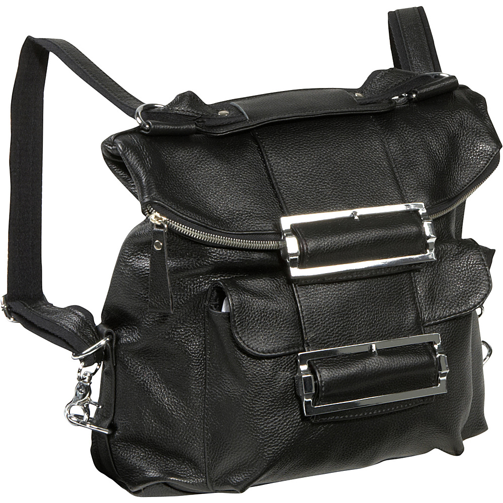 AmeriLeather Rococo Leather Handbag Backpack Black