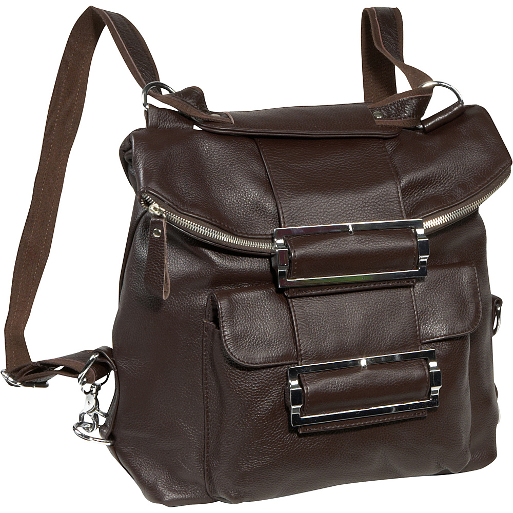 AmeriLeather Rococo Leather Handbag Backpack Espresso AmeriLeather Leather Handbags