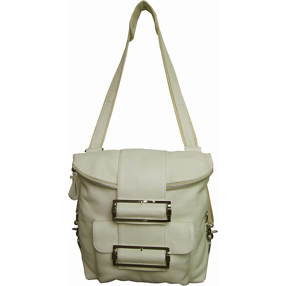 AmeriLeather Rococo Leather Handbag Backpack Off White AmeriLeather Leather Handbags