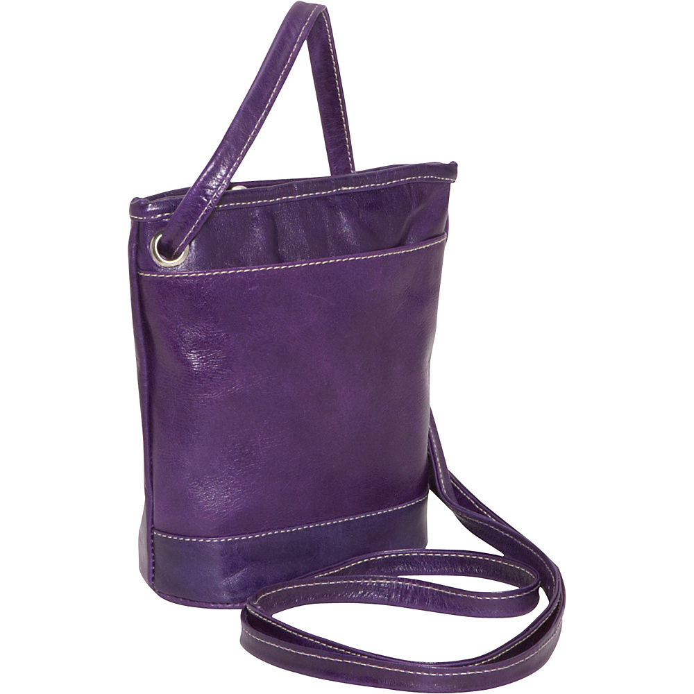 David King Co. Florentine Top Zip Mini Bag Purple David King Co. Leather Handbags