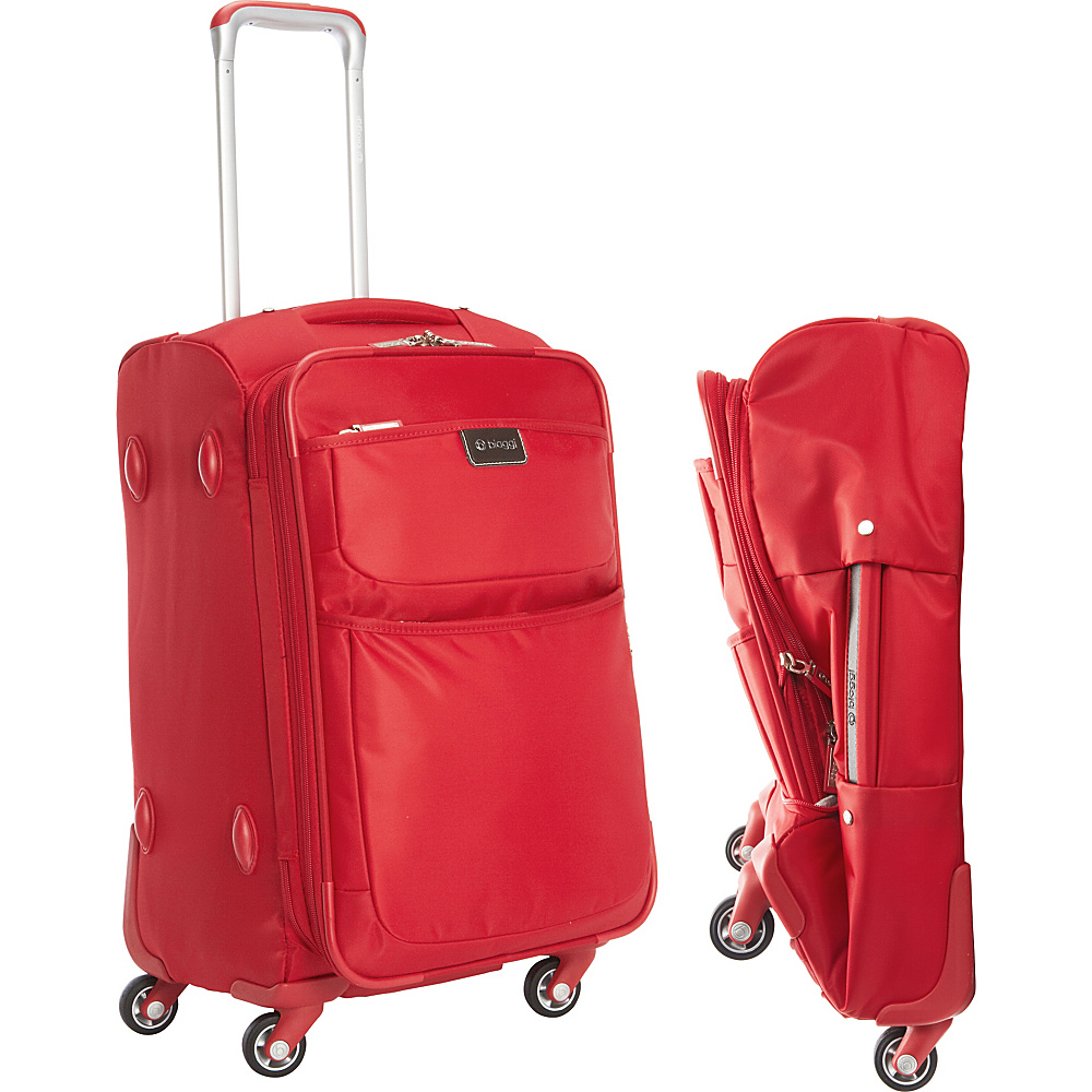 biaggi Contempo Foldable 22 Expandable Spinner Carryon Red biaggi Small Rolling Luggage