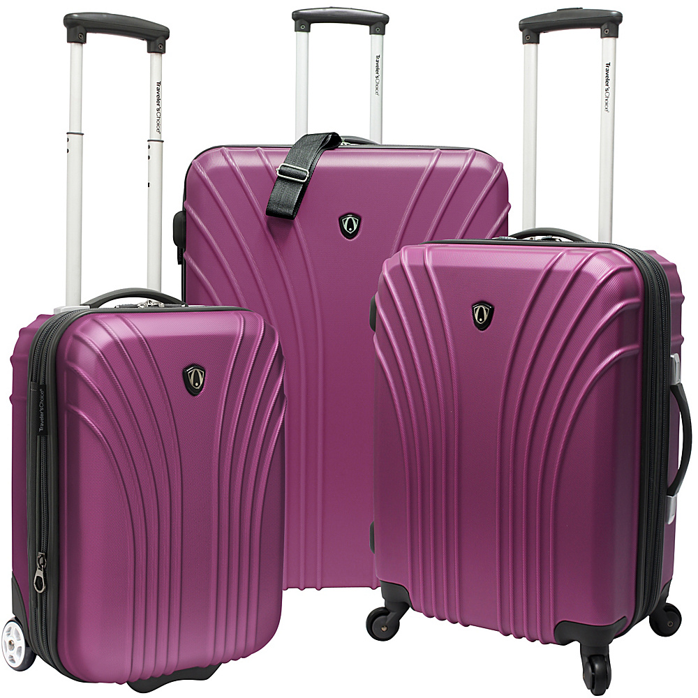 Traveler s Choice 3 Piece Hardside Ultra Lightweight Luggage Set Lavender Traveler s Choice Luggage Sets