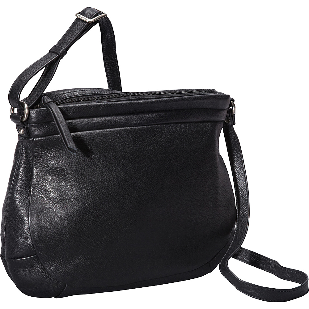 Derek Alexander Top Zip Shoulder Bag Black Derek Alexander Leather Handbags