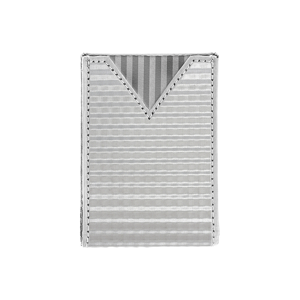 Stewart Stand Checkered Texture V Pouch Stainless Steel Wallet RFID Silver Grey Mesh Stewart Stand Men s Wallets