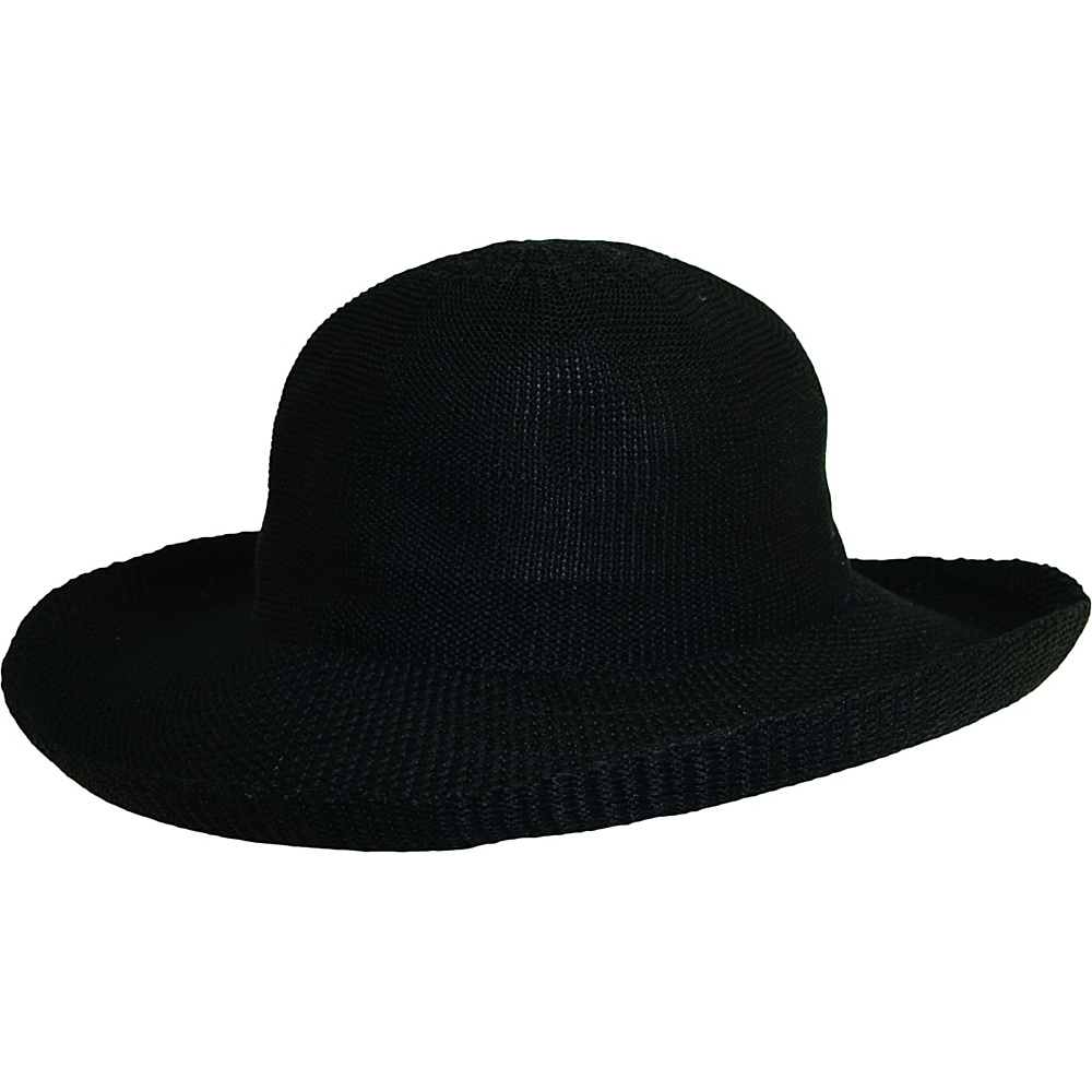 Scala Hats Knitted Poly Straw Big Brim Black Scala Hats Hats Gloves Scarves