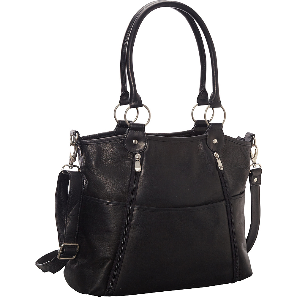 Le Donne Leather Nevington Convertible Satchel Black - Le Donne Leather Leather Handbags
