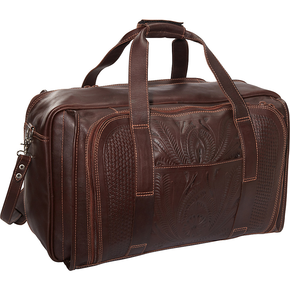 Ropin West 21 Leather Weekender Brown Ropin West Luggage Totes and Satchels