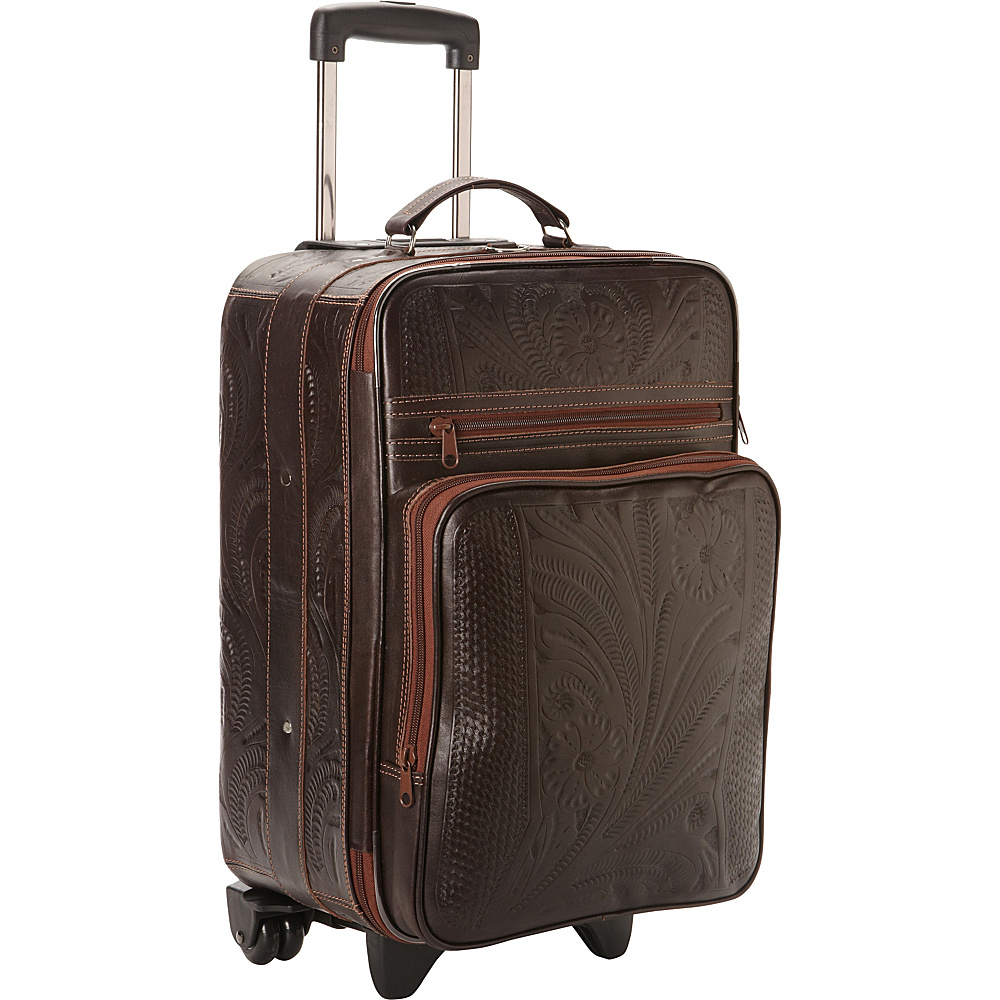 Ropin West 20 Upright Roller Bag Brown Ropin West Softside Carry On