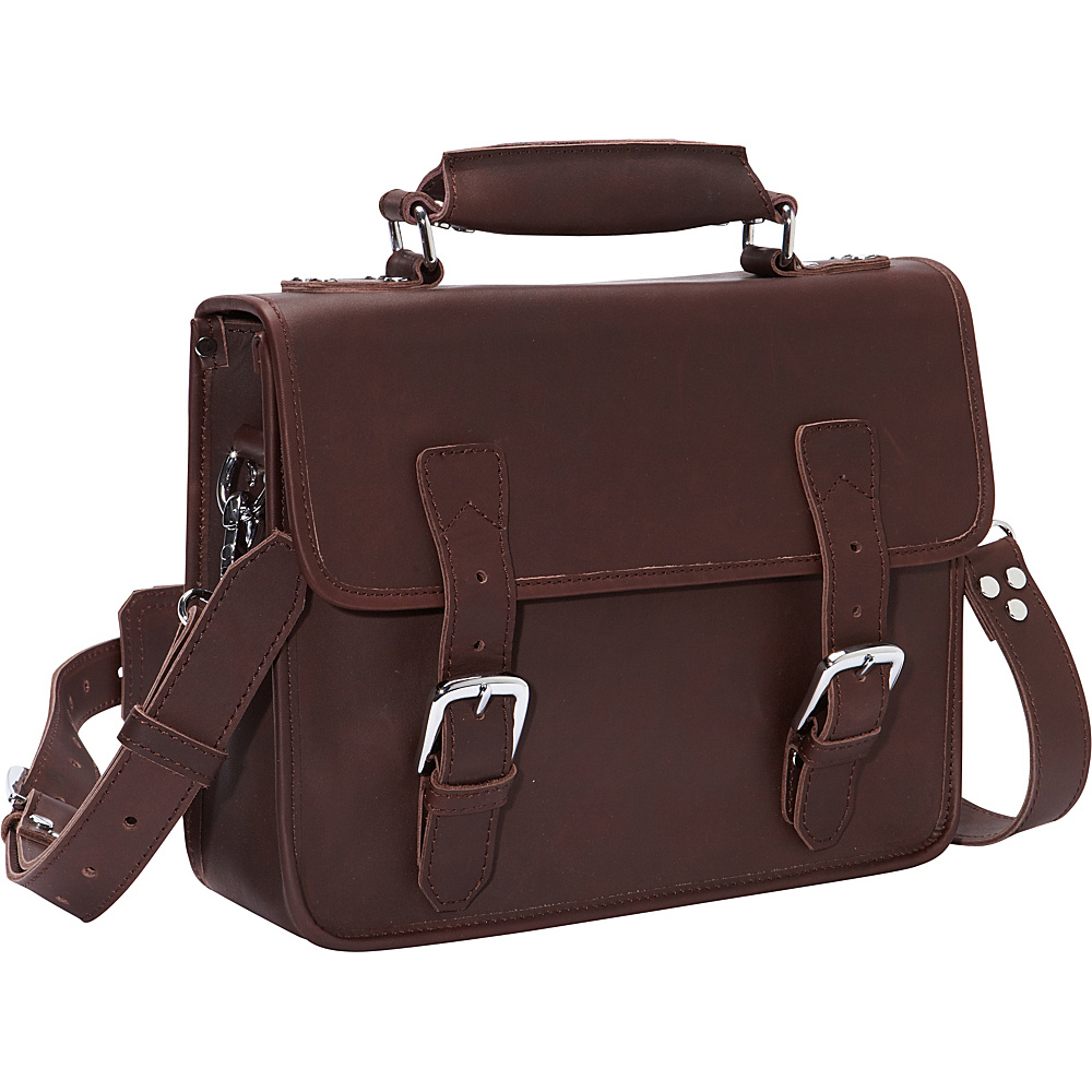 Vagabond Traveler Cowhide Leather Messenger Laptop Bag Coffee Brown Vagabond Traveler Non Wheeled Business Cases
