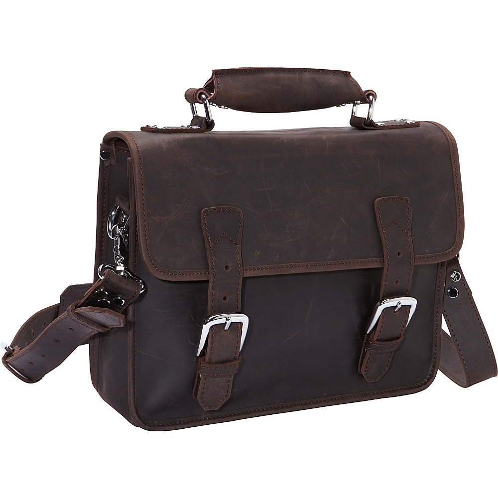 Vagabond Traveler Cowhide Leather Messenger Laptop Bag Dark Brown Vagabond Traveler Non Wheeled Business Cases