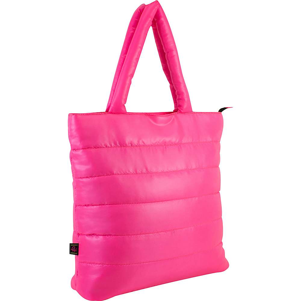 Fuel Neon Quilted Puffy Lap Top Tote Pink Sizzle Fuel All Purpose Totes