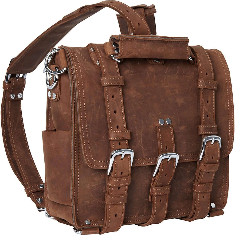 Vagabond Traveler 13 Tall Leather Laptop Backpack Brief Vintage Brown Vagabond Traveler Non Wheeled Business Cases