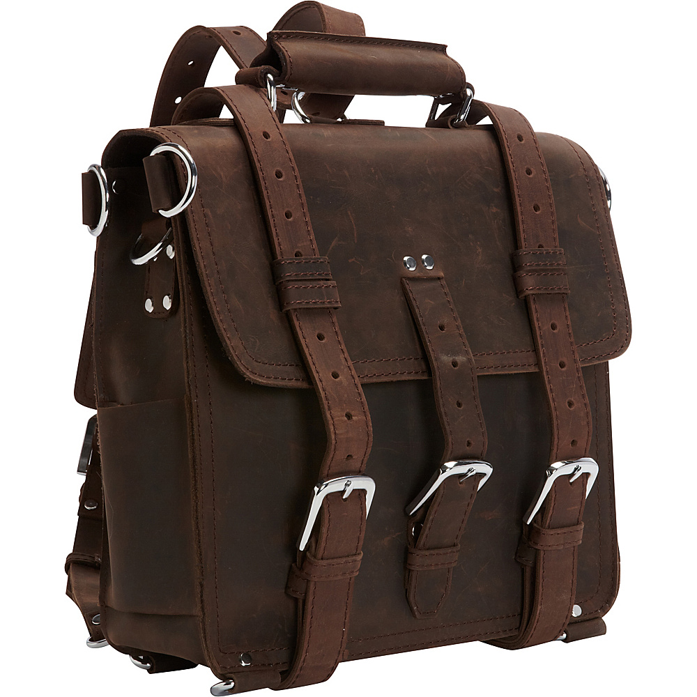 Vagabond Traveler 13 Tall Leather Laptop Backpack Brief Dark Brown Vagabond Traveler Non Wheeled Business Cases