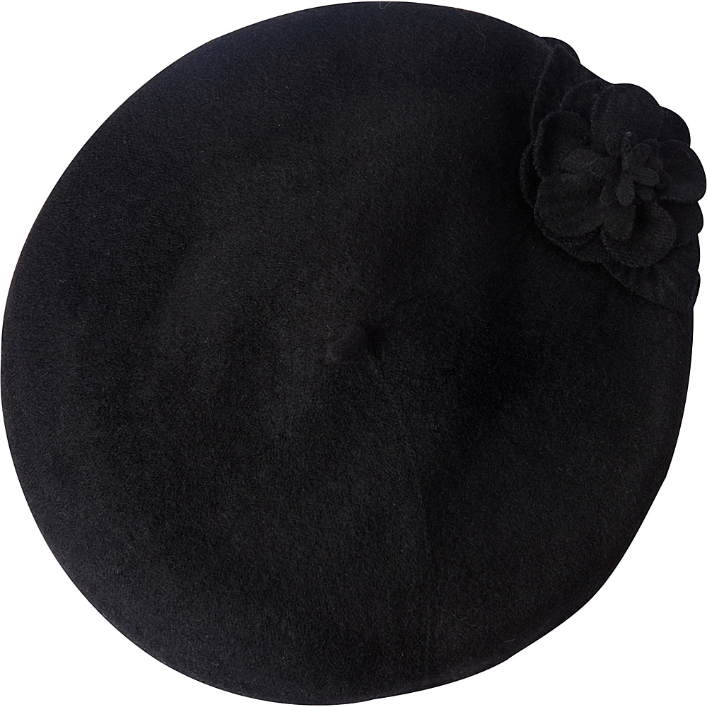 Betmar New York Flower Beret Black Betmar New York Hats Gloves Scarves