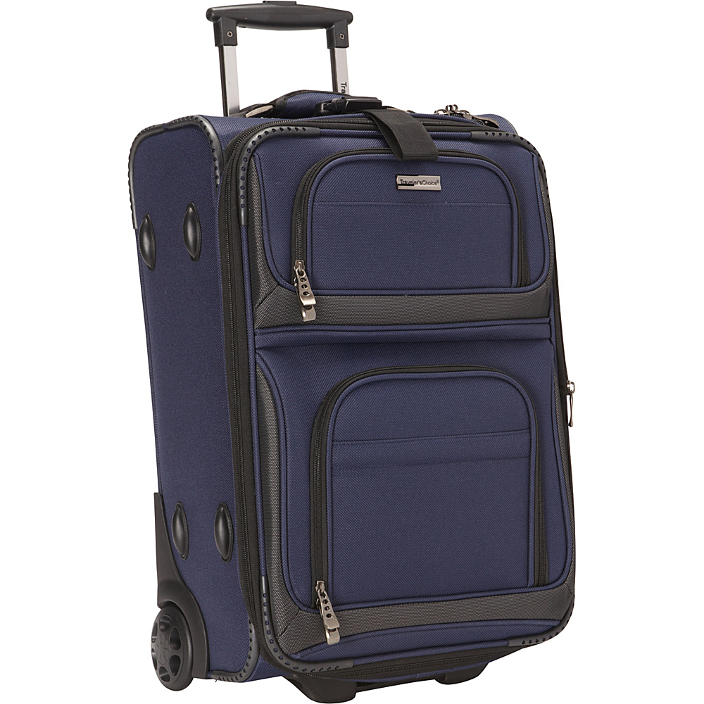 Traveler s Choice Conventional II 22 Rugged Rollaboard Navy Traveler s Choice Softside Carry On
