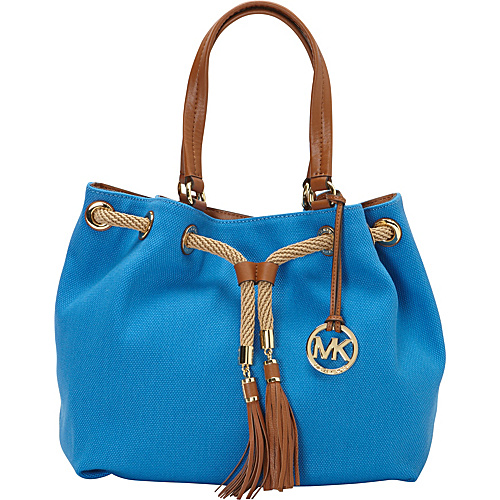 MICHAEL Michael Kors Marina Large Gathered Tote Handbag Heritage Blue - MICHAEL Michael Kors Designer Handbags