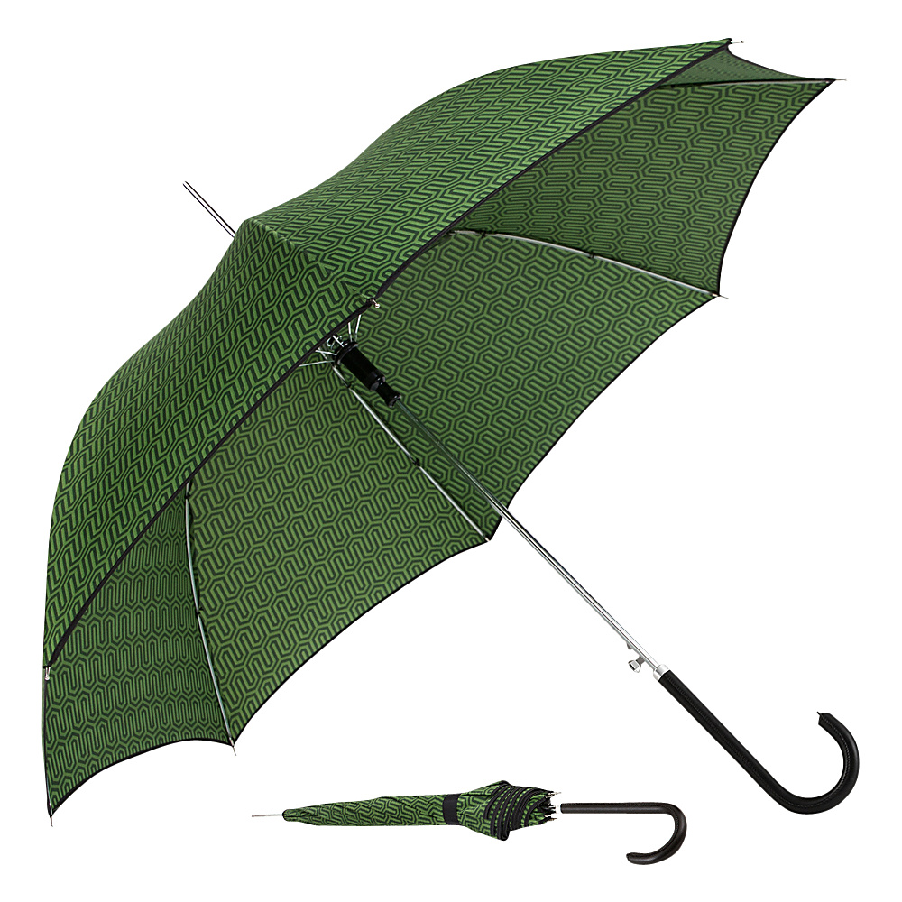 ShedRain Auto Stick Umbrella Ava Emerald Black Binding ShedRain Umbrellas and Rain Gear