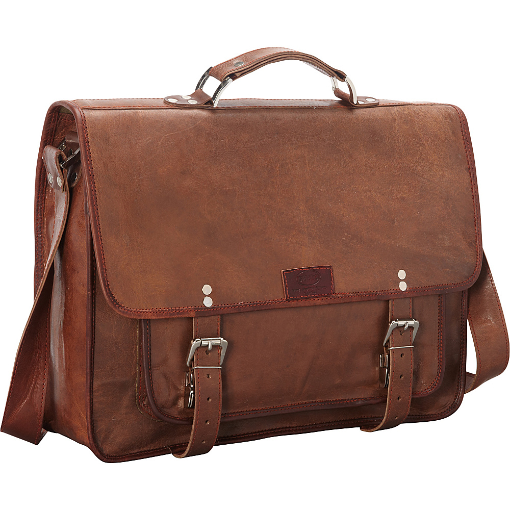 Sharo Leather Bags Wide Laptop Messenger and Brief Bag Brown Sharo Leather Bags Non Wheeled Business Cases