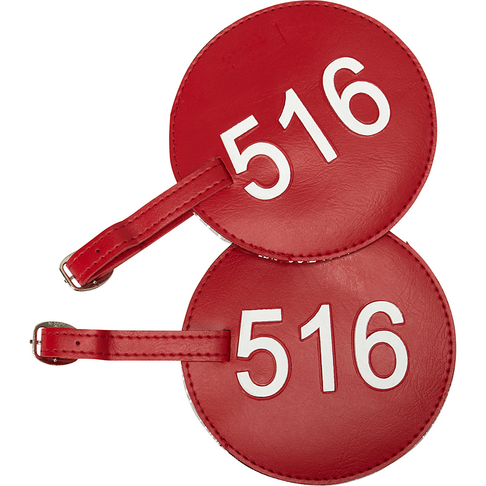 pb travel Number Luggage Tag 516 Set of 2 Red pb travel Luggage Accessories