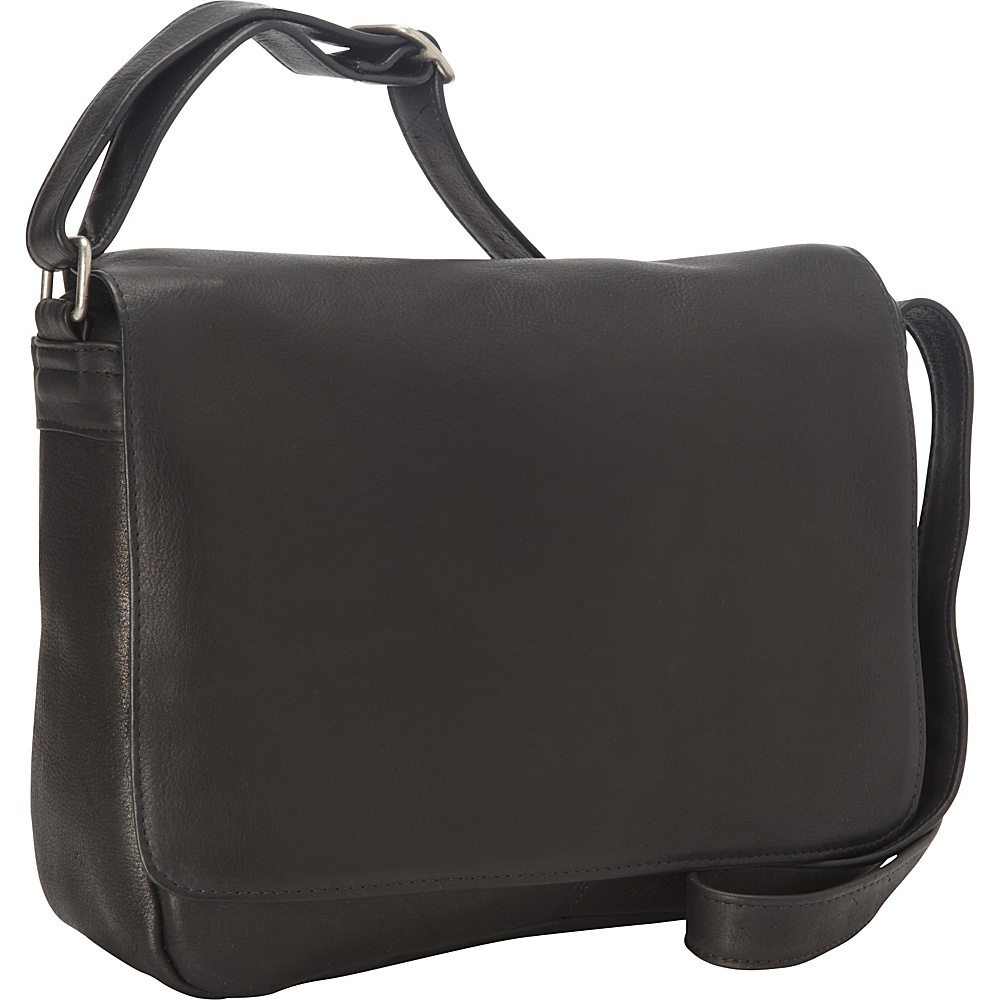 Royce Leather Vaquetta Shoulder Bag with Flap Black 36 Royce Leather Leather Handbags