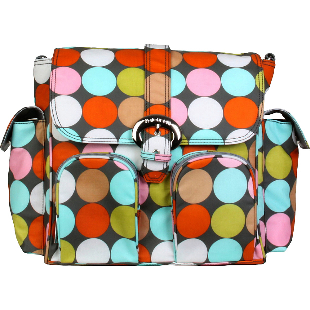 Kalencom Matte Coated Double Duty Diaper Backpack Spa Dots Kalencom Diaper Bags Accessories